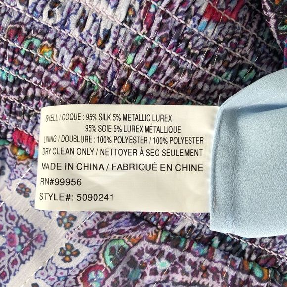 Shoshanna Jodhana Border Print Aditi Silk Metallic Thread Dress NWT size 10 - Picture 10 of 11